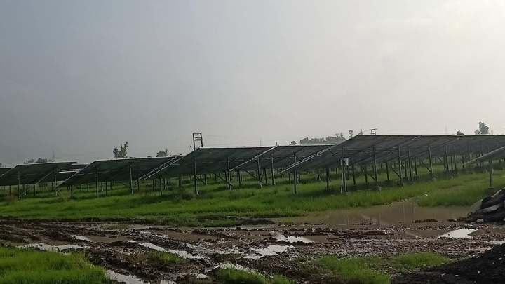 Large-scale solar farm installation