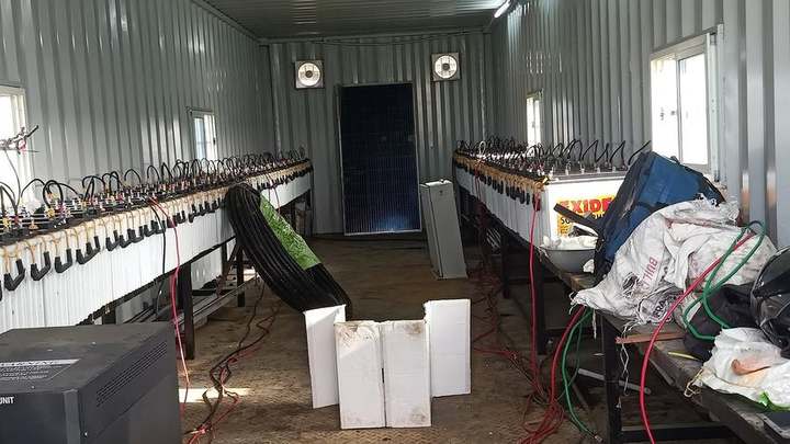 Off-grid solar battery & inverter room